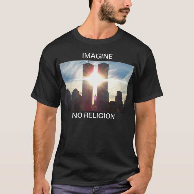 Camiseta Imaginem, Nenhuma Religião Escura T (Frente)