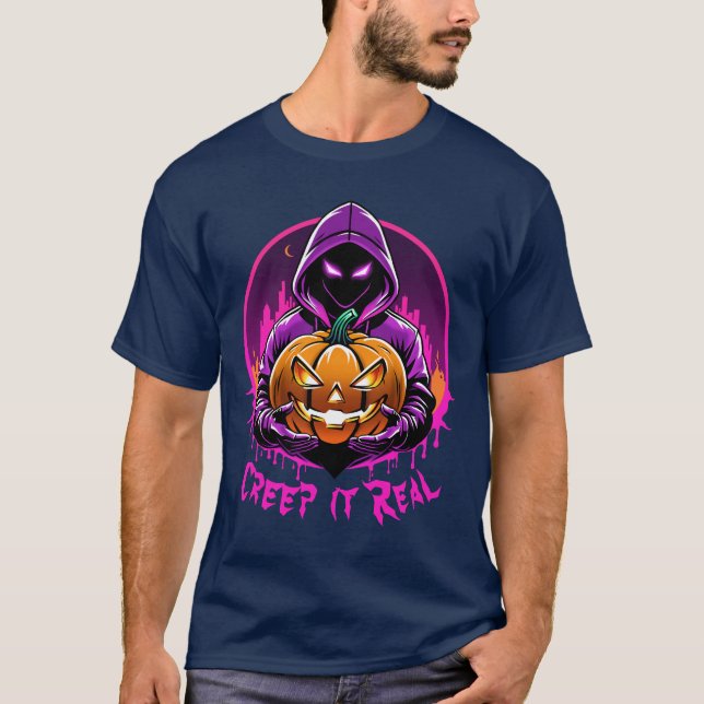 Camiseta Imaginem o Halloween Real, Horror (Frente)