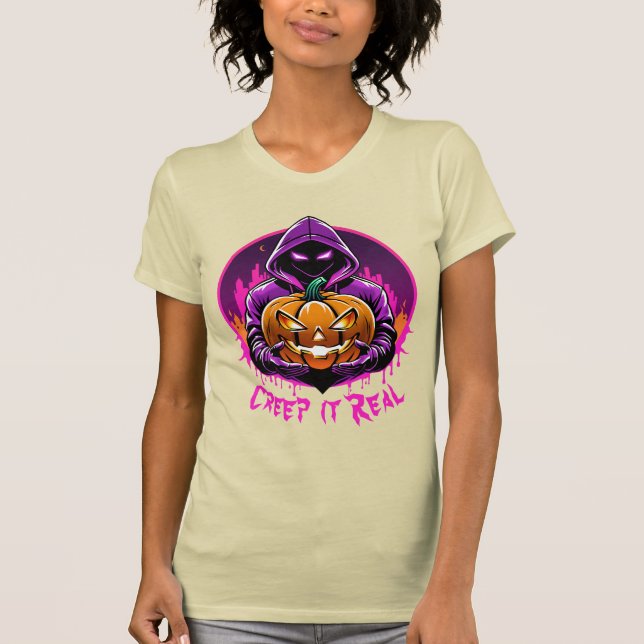 Camiseta Imaginem o Halloween Real, Horror (Frente)
