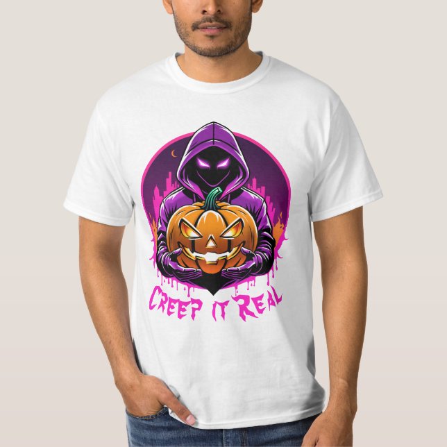 Camiseta Imaginem o Halloween Real, Horror (Frente)