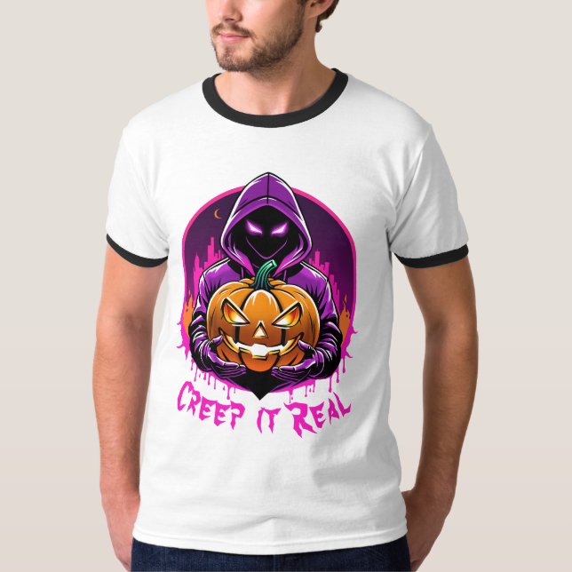Camiseta Imaginem o Halloween Real, Horror (Frente)