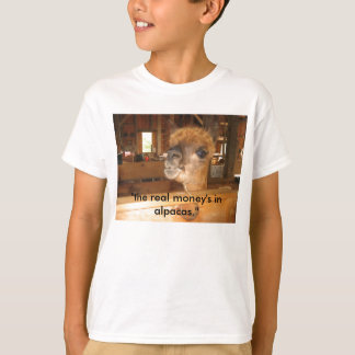 Camiseta IMG_0591, "o dinheiro real nas alpacas. "