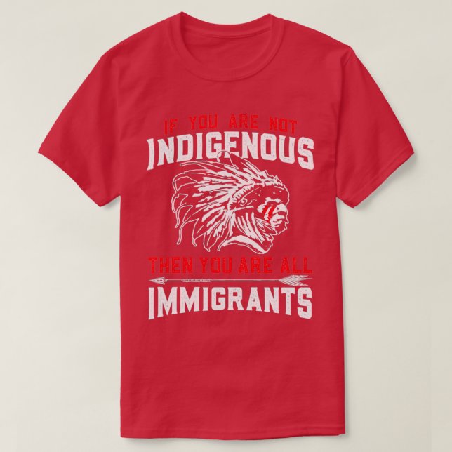 Camiseta Imigrantes Indígenas Americanos (Frente do Design)