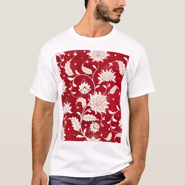 Camiseta Imitação da porcelana chinesa: pintura floral (Frente)