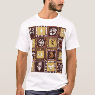 Camiseta Imitação de Arte Rock: Padrão de Vintage.