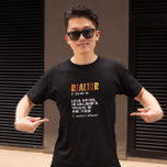 Camiseta Imobilizador Funny Imobiliário<br><div class="desc">O Funny Real Estate Agent Realtor cita a camisa com a engraçada definição de um corretor e seu trabalho. Este produto faz uma ideia de presente de excelente no Natal ou Aniversário para cada corretor imobiliário, corretor imobiliário, vendedor de imóveis e agente imobiliário. Compre agora.</div>