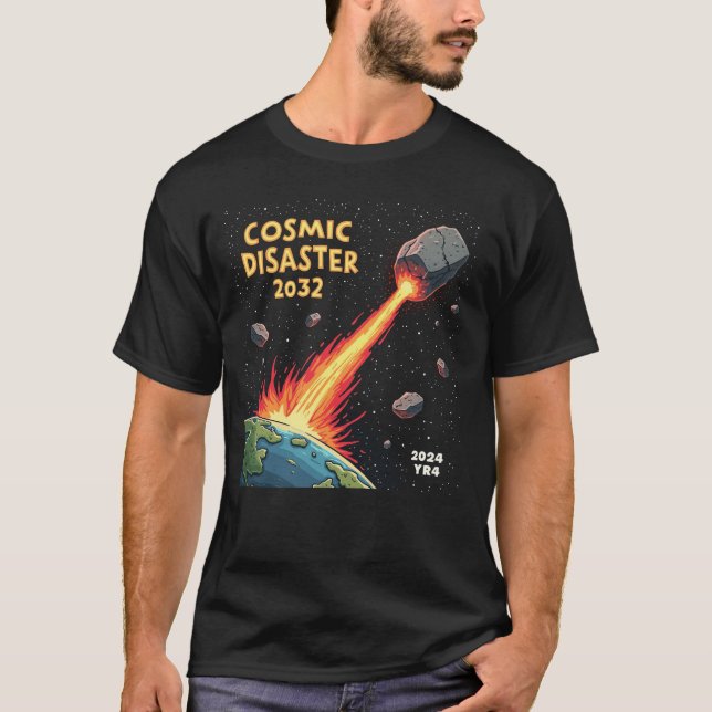 Camiseta Impacto Asteroide Catástrofe Cósmica 2032 (Frente)
