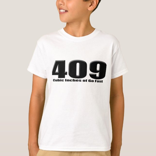 Camiseta impala grande do bloco da polegada 409 cúbica (Frente)