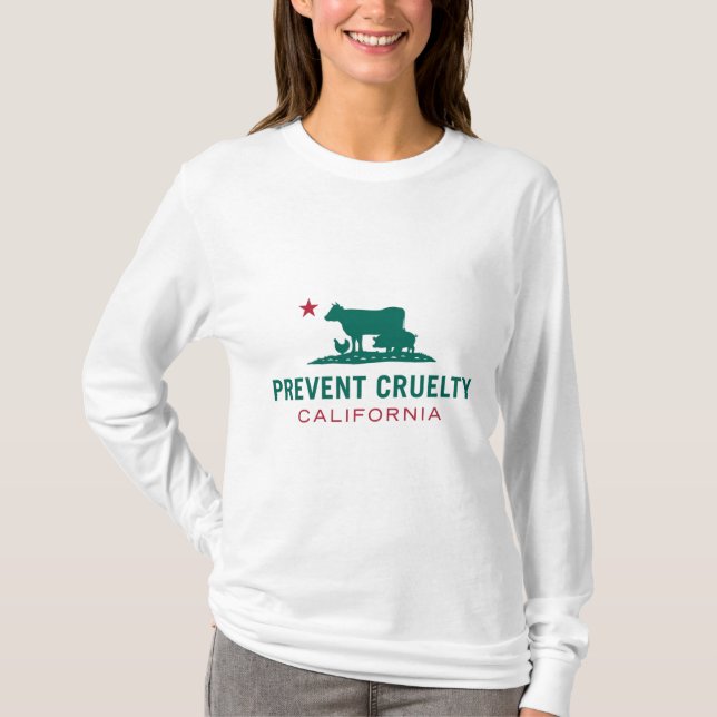 Camiseta Impeça o t-shirt longo das mulheres de CA da (Frente)