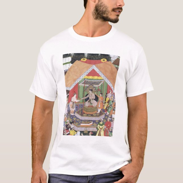 Camiseta Imperador Akbar (r.1556-1605) entertained por seu (Frente)