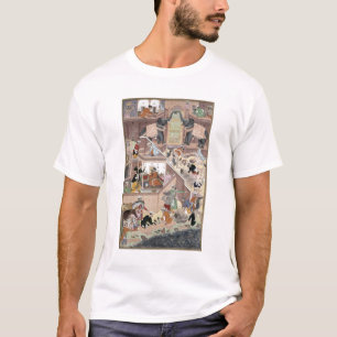 Camiseta Imperador Akbar (r.1556-1605) que inspeciona o