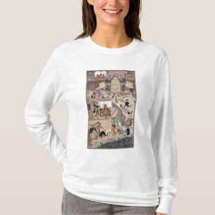 Camiseta Imperador Akbar (r.1556-1605) que inspeciona o