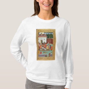 Camiseta Imperador de Mughal que deleita-se em um pátio
