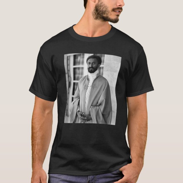 Camiseta Imperador Haile Selassie Retrato (Frente)