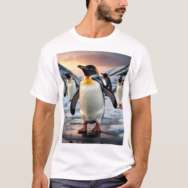 Camiseta Imperador Penguin Vintage Foto (Frente)