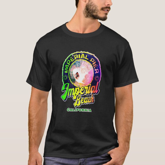 Camiseta Imperial Beach Surfing Imperial Pier Surfer Califo (Frente)