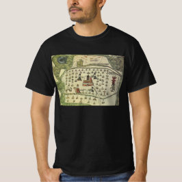 Camiseta Império Asteca de Montezuma, mapa mundial antigo, 