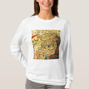 Camiseta Império de Ming, ChinaPanoramic MapChina