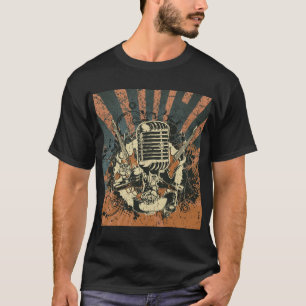 Camiseta Implantação Antiquada De Microfone Através De I