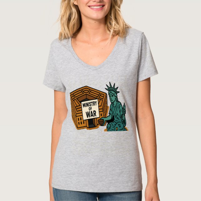 Camiseta Implorar pela Paz: Liberdade na Frente do Ministér (Frente)