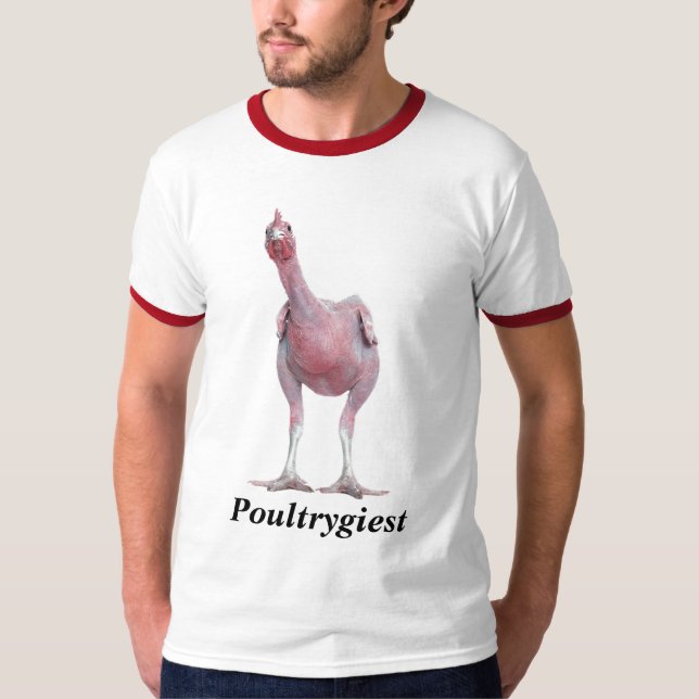 Camiseta implume-galinha, Poultrygiest (Frente)