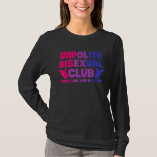 Camiseta Impolite do Clube Bissexual Guns Maus Puns Lgbt P
