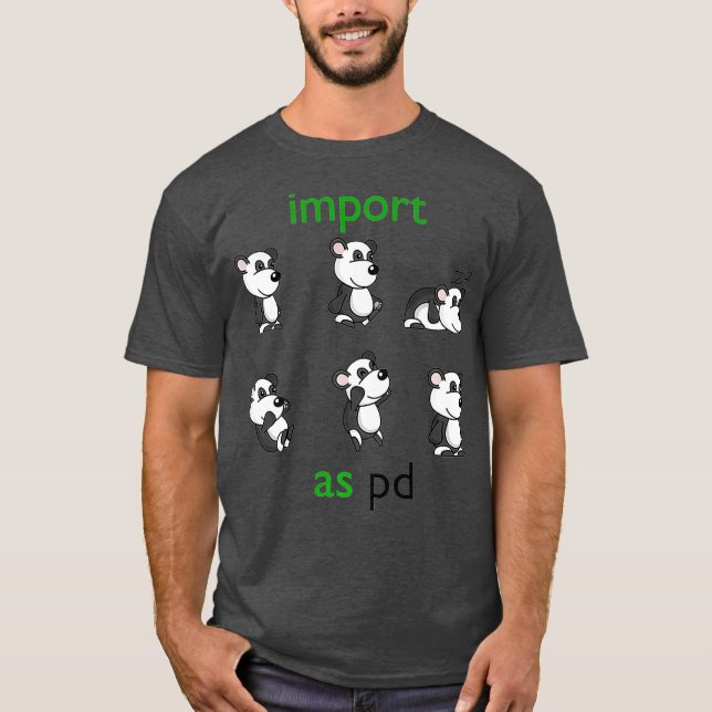 Camiseta importar pandas como Pd Funny Data Science Library (Frente)