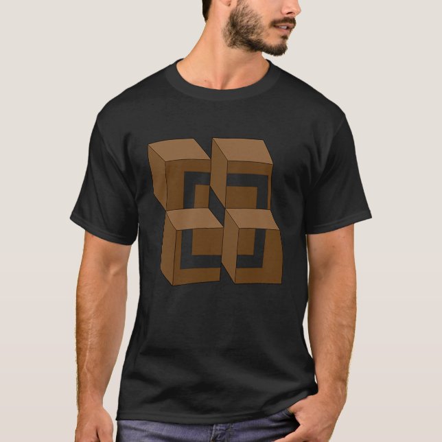 Camiseta Impossible Cube Irrational Optical Illusion Fun (Frente)