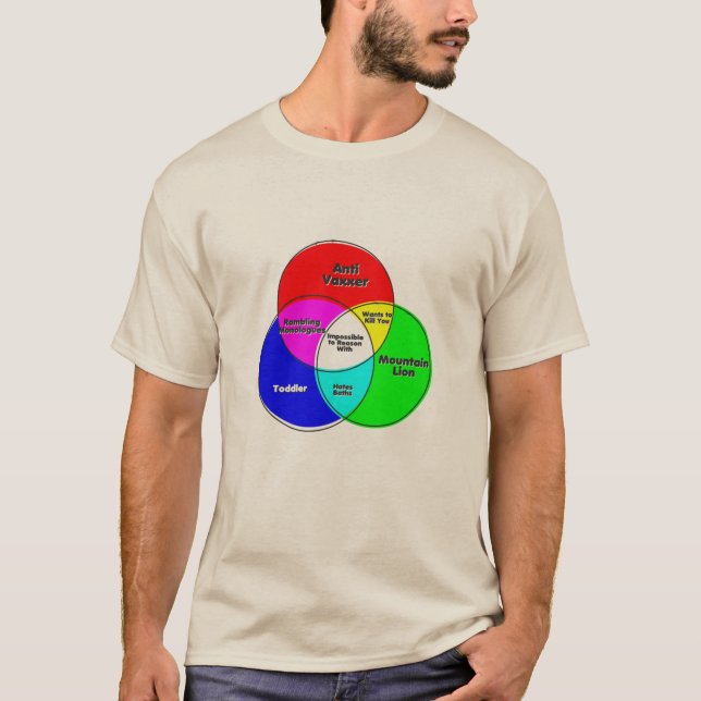 Camiseta Impossível raciocinar com diagrama venn do Anti Va (Frente)