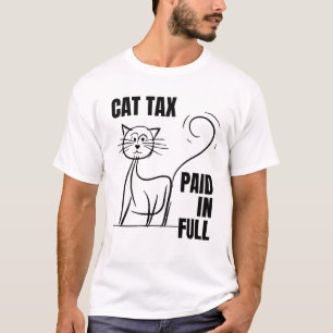 Camiseta IMPOSTO SOBRE O Gato Humor CAT PAGO NO CHEIO