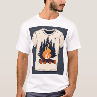 Camiseta impressa com design de neve 🔥 fogo