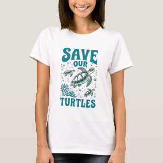 Camiseta impressa de conservação Salve nossas tart