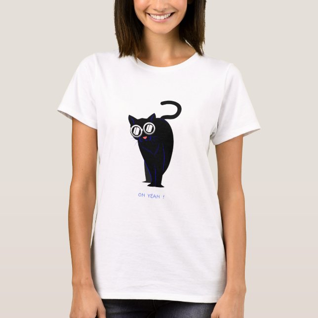 Camiseta Impressa Óculos de Gato (Frente)
