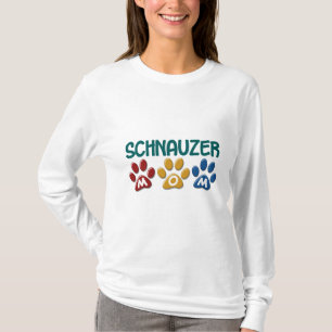 Camiseta Impressão 1 da pata da mamã do SCHNAUZER