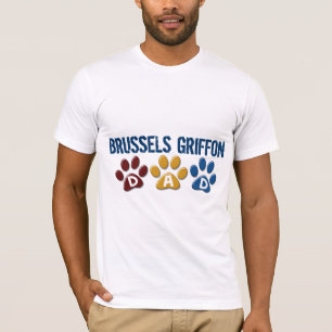 Camiseta Impressão 1 da pata do PAI de BRUXELAS GRIFFON