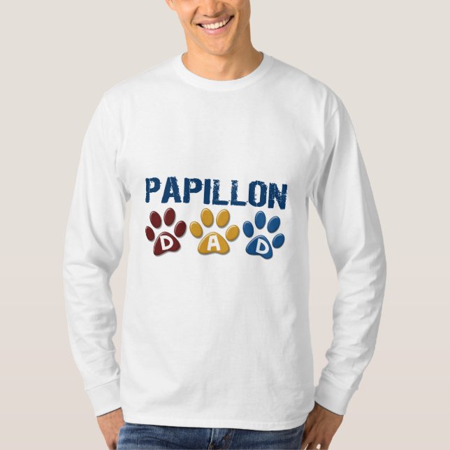 Camiseta Impressão 1 da pata do pai de PAPILLON (Frente)