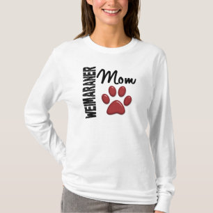 Camiseta Impressão 2 da pata da mamã de Weimaraner