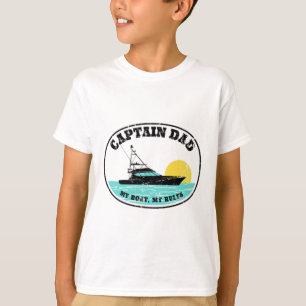 Camiseta (Impressão 2 Lados) Capitão Pai Meu Barco Minhas R