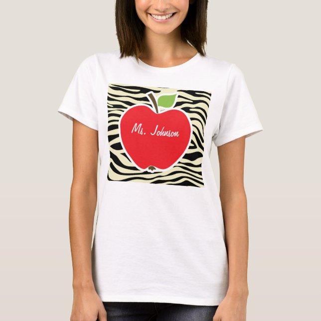 Camiseta Impressão animal das listras de creme da zebra; (Frente)