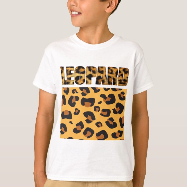 Camiseta Impressão animal sobre o felpudo Express® Leopardo (Frente)
