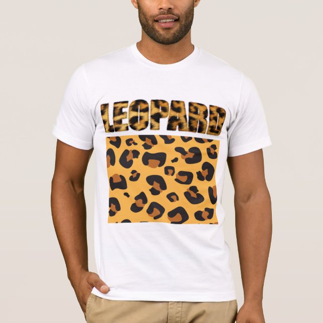 Camiseta Impressão animal sobre o felpudo Express® Leopardo (Frente)