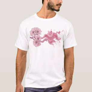 Camiseta Impressão artística de FLOR ABSTRATA Fresca