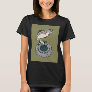 Camiseta Impressão Artística de Tampa de Garrafa de Truta A
