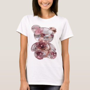 Camiseta Impressão ARTÍSTICA de URSO de PRATA Dourado ROSA