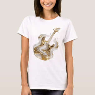 Camiseta Impressão Artística GOLDEN GUITAR em Ouro