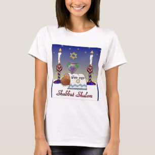 Camiseta Impressão Artística Judaica Shabat Shalom