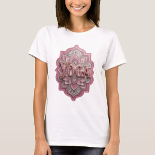 Camiseta Impressão Artística YOGA Dourada