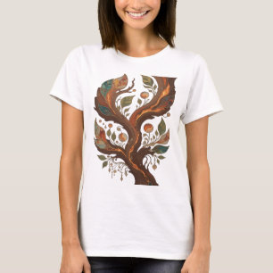 Camiseta Impressão Árvore da Vida em Prata Moderna
