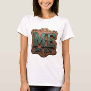 Camiseta Impressão Azul Moderna ME EST 1974