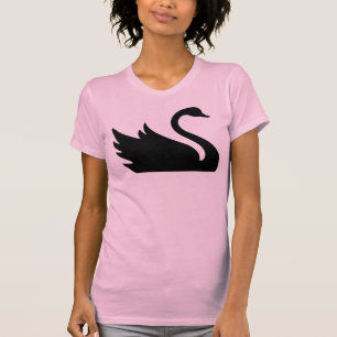 Camiseta Impressão bonito do pássaro da cisne preta